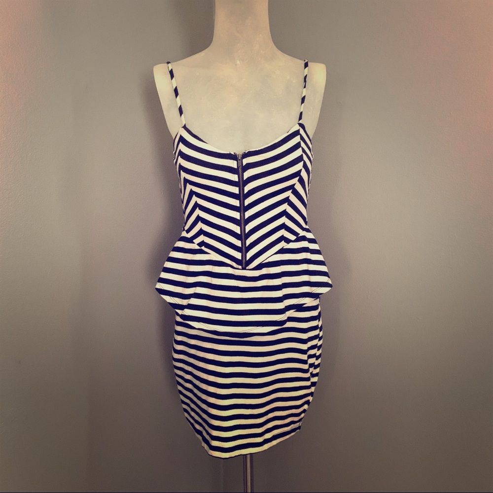 Sexy Striped Peplum Dress